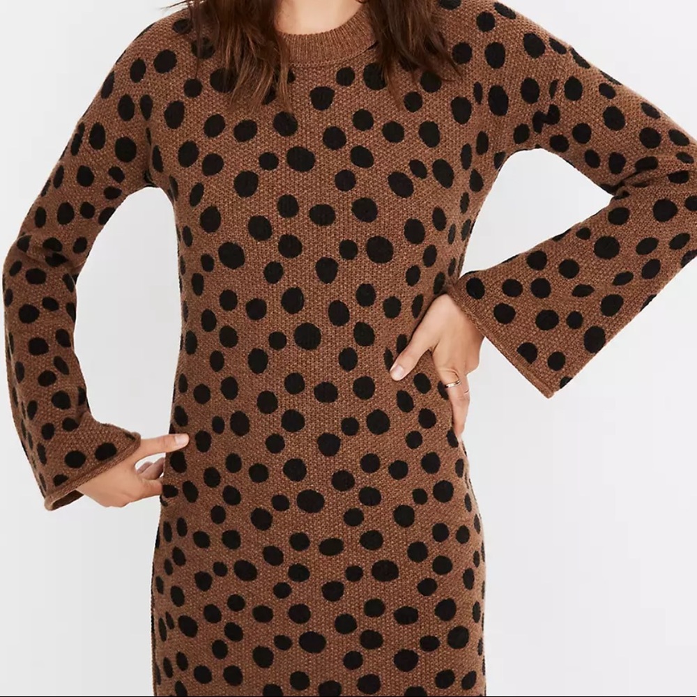 Madewell- Never Worn Leopard Dot Sweater-Dress